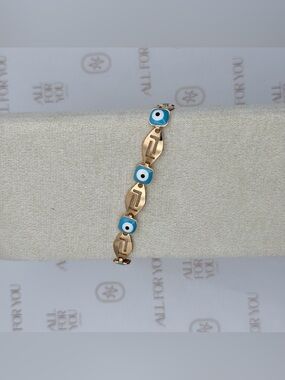 Protection Evil Eye Bracelet Gold Plated | 8-9" Adjustable
